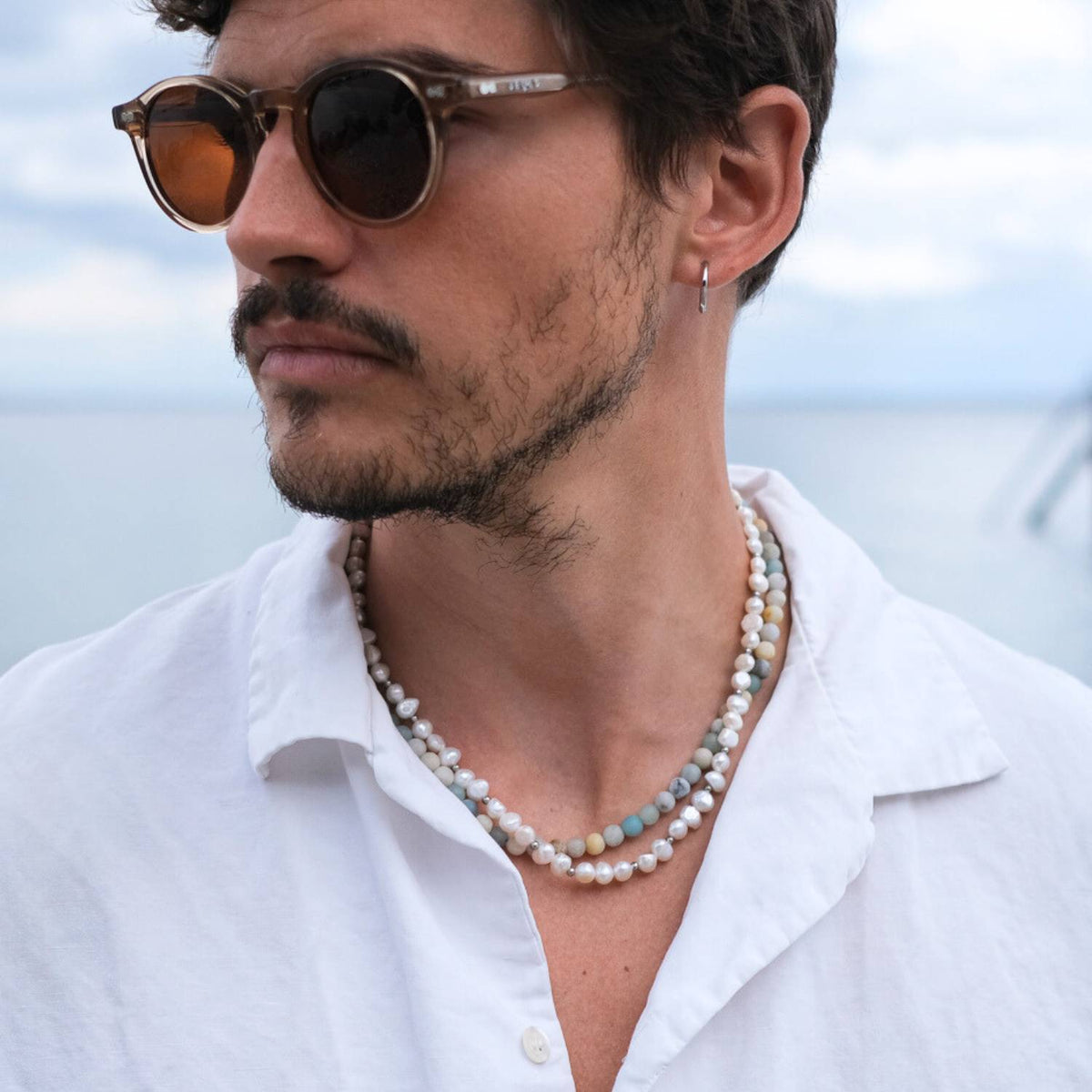 Lænket perlehalskæde